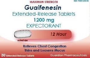 Guaifenesin extended release 1200 mg G234