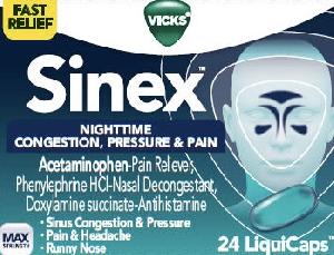 Pill VS NIGHT Blue Capsule/Oblong is Vicks Sinex Nighttime