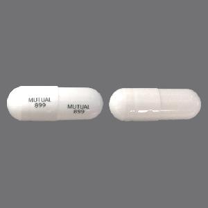 Pill MUTUAL 899 MUTUAL 899 White Capsule-shape is Carvedilol Phosphate Extended-Release