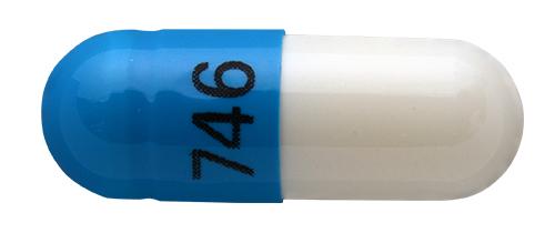 Pill 746 Blue & White Capsule-shape is Tiadylt ER
