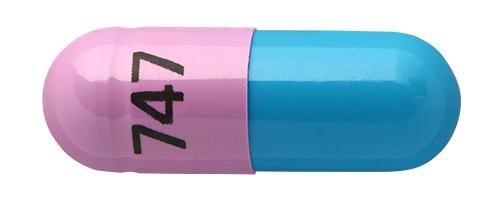 Pill 747 Blue & Pink Capsule-shape is Tiadylt ER