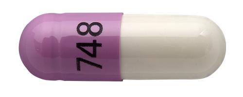 Pill 748 Pink & White Capsule-shape is Tiadylt ER