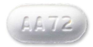 Pill AA 72 White Capsule/Oblong is Ezetimibe and Simvastatin
