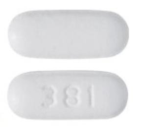 Pill 381 White Capsule/Oblong is Quetiapine Fumarate Extended-Release