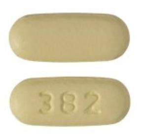 Pill 382 Yellow Capsule/Oblong is Quetiapine Fumarate Extended-Release