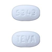 TEVA 5343 Pill Elliptical/Oval - Drugs.com