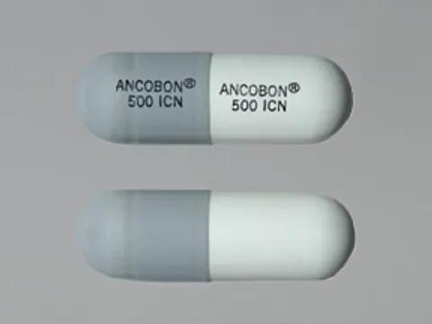 Pill ANCOBON 500 ICN ANCOBON 500 ICN Gray & White Capsule/Oblong is Flucytosine