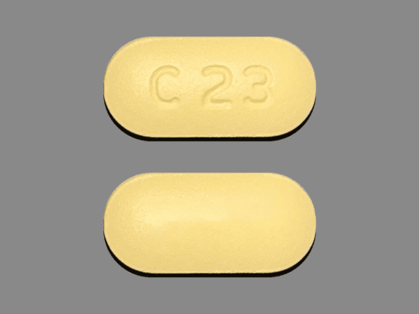 Pill C 23 Yellow Capsule/Oblong is Quetiapine Fumarate Extended-Release