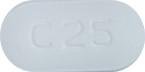 Pill C 25 White Capsule/Oblong is Quetiapine Fumarate Extended-Release