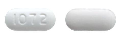 Pill 1072 White Capsule/Oblong is Modafinil