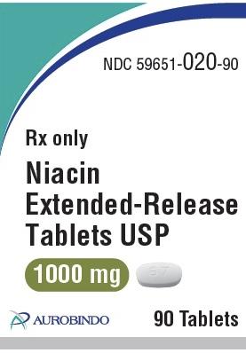 Niacin extended-release 1000 mg T 67