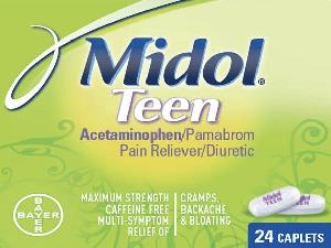 Midol teen acetaminophen 500 mg / pamabrom 25 mg Midol TEEN
