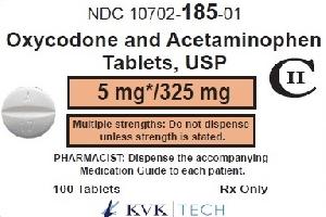 Acetaminophen and oxycodone hydrochloride 325 mg / 5 mg A 17