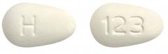 Pill H 123 White Egg-shape is Tenofovir Disoproxil Fumarate