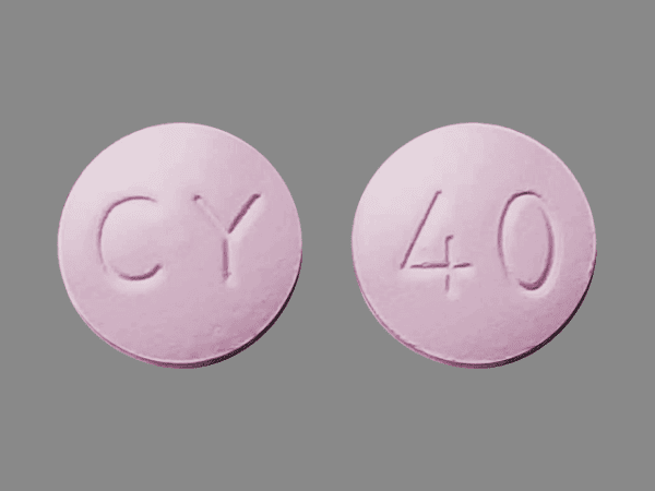 Pill CY 40 Pink Round is Rosuvastatin Calcium