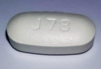 Pill J78 White Capsule-shape is Naproxen Sodium and Sumatriptan Succinate