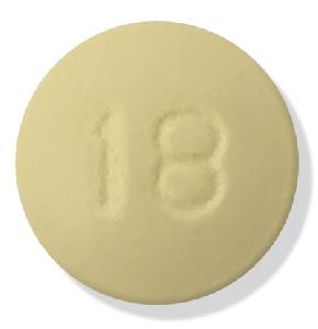 Pill 18 Yellow Round is Methylphenidate Hydrochloride Extended-Release