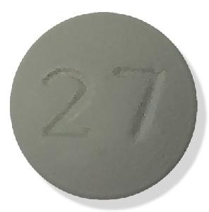 Pill 27 Gray Round is Methylphenidate Hydrochloride Extended-Release