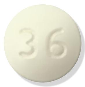 Pill 36 White Round is Methylphenidate Hydrochloride Extended-Release
