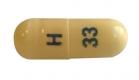 Pill H 33 Yellow Capsule/Oblong is Oseltamivir Phosphate