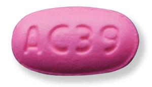 Pill AC39 Pink Oval is Erythromycin