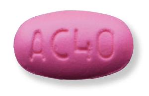 Pill AC40 Pink Oval is Erythromycin