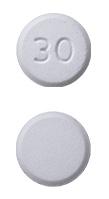 Pill 30 White Round is Lansoprazole Delayed-Release (Orally Disintegrating)