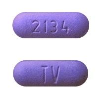 Pill TV 2134 Purple Capsule/Oblong is Minocycline Hydrochloride Extended-Release