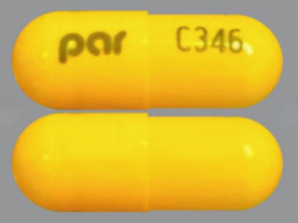 Pill par C346 Yellow Capsule/Oblong is Memantine Hydrochloride Extended-Release