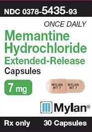 Memantine hydrochloride extended-release 7 mg MYLAN MT 7 MYLAN MT 7