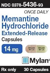 Pill MYLAN MT 14 MYLAN MT 14 Green & Peach Capsule/Oblong is Memantine Hydrochloride Extended-Release