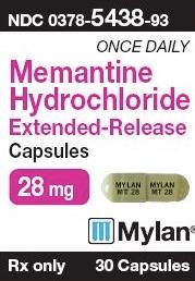 Memantine hydrochloride extended-release 28 mg MYLAN MT 28 MYLAN MT 28