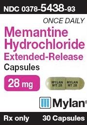 Pill MYLAN MT 28 MYLAN MT 28 Green Capsule/Oblong is Memantine Hydrochloride Extended-Release