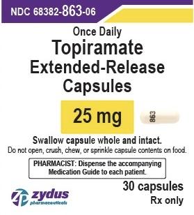 Pill 863 White Capsule/Oblong is Topiramate Extended-Release