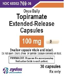 Pill 769 White Capsule/Oblong is Topiramate Extended-Release