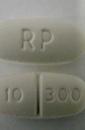 Pill RP 10 300 White Capsule/Oblong is Acetaminophen and Hydrocodone Bitartrate