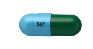 Pill 547 Blue Capsule/Oblong is Memantine Hydrochloride Extended Release