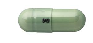 Pill 549 Green Capsule/Oblong is Memantine Hydrochloride Extended Release