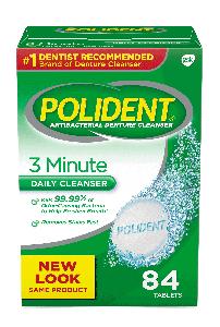 Pill POLIDENT White Round is Polident 3 Minute Denture Cleanser