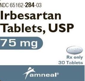 Pill AN 284 White Oval is Irbesartan