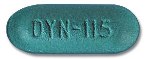 Pill DYN-115 Green Capsule-shape is Minocycline Hydrochloride Extended Release