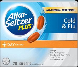 Alka-Seltzer Plus Day Cold and Flu acetaminophen 325 mg / dextromethorphan hydrobromide 10 mg / phenylephrine hydrochloride 5 mg (AS DC)