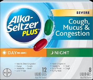 Alka-Seltzer Plus Severe Cough Mucus & Congestion (Night) acetaminophen 325 mg / dextromethorphan hydrobromide 10 mg / doxylamine succinate 6.25 mg / phenylephrine hydrochloride 5 mg (AS NITE)