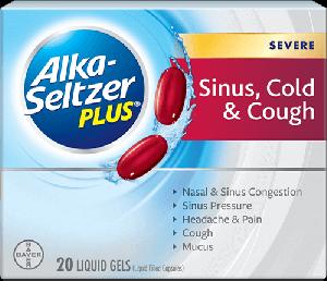 Alka-seltzer plus severe sinus cold cough acetaminophen 250 mg / dextromethorphan hydrobromide 10 mg / guaifenesin 200 mg / phenylephrine hydrochloride 5 mg AS SM