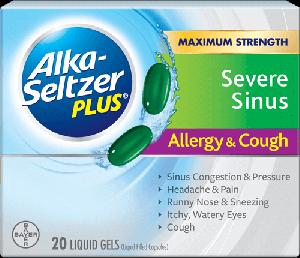 Alka-Seltzer Plus Severe Sinus Congestion, Allergy & Cough Liquid Gels acetaminophen 325 mg / dextromethorphan hydrobromide 10 mg / doxylamine succinate 6.25 mg / phenylephrine hydrochloride 5 mg (AS SA)