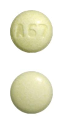 Pill A67 Yellow Round is Potassium Citrate Extended-Release