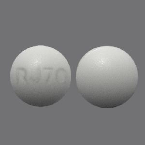 Pill RJ70 White Round is Guanfacine Hydrochloride Extended-Release