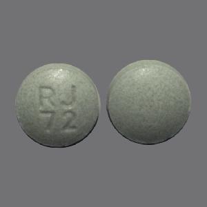 Pill RJ 72 Green Round is Guanfacine Hydrochloride Extended-Release