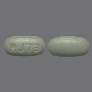 Pill RJ73 Green Elliptical/Oval is Guanfacine Hydrochloride Extended-Release
