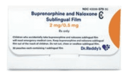 Buprenorphine hydrochloride and naloxone hydrochloride sublingual film 2 mg (base) / 0.5 mg (base) 2